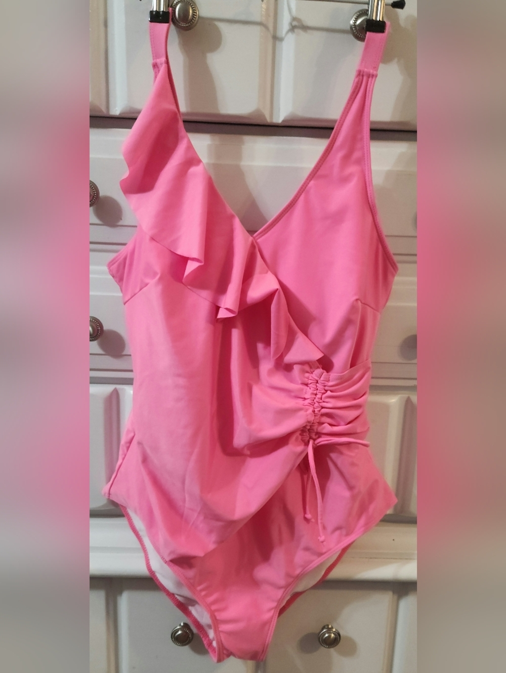 Brand New Pink One-Piece Ruffled Swimsuit